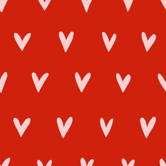 Fototapete - Tiny hearts pattern, Valentine day design. Seamless love print, endless romantic background, repeating texture for feminine fabric, textile, wrapping and wallpaper. Printable flat vector illustration
