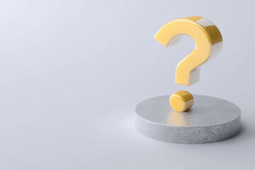 Fototapete - minimalistic 3D question mark with soft glow effect