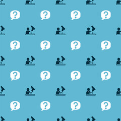 Poster - Set Crime news and Speech bubble chat on seamless pattern. Vector