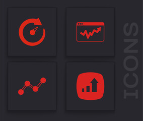 Poster - Set Financial growth, Digital speed meter, Graph chart infographic and icon. Vector