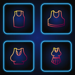 Poster - Set line Undershirt, and . Gradient color icons. Vector