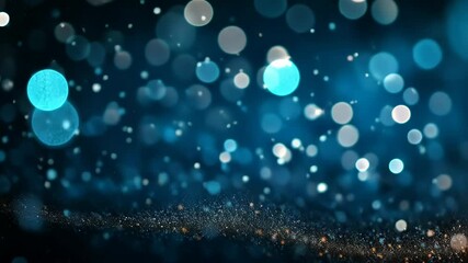 Poster - Bubbles of light sparkle against a dark background creating an enchanting atmosphere of wonder and magic