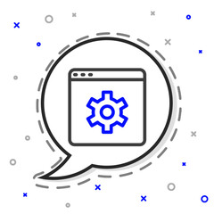 Aufkleber - Line Browser setting icon isolated on white background. Adjusting, service, maintenance, repair, fixing. Colorful outline concept. Vector