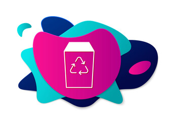 Poster - Color Recycle bin with recycle symbol icon isolated on white background. Trash can icon. Garbage bin sign. Recycle basket sign. Abstract banner with liquid shapes. Vector