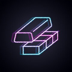 Fototapete - Glowing neon line Gold exchange money icon isolated on black background. Money changer. Vector