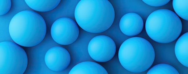 Poster - Blue exosome particles in cosmetology biotechnology concept. Abstract arrangement of blue spheres creating a modern design.