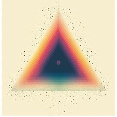 Poster - Abstract Gradient Triangle: A Colorful Tunnel to Cosmic Depth with Speckled Surroundings