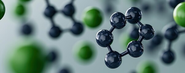 Poster - Blue exosome particles in medical and skincare concept. Abstract illustration of molecular structures in science.