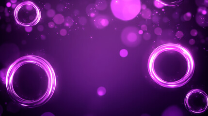 Wall Mural - vibrant purple abstract background with glowing circles