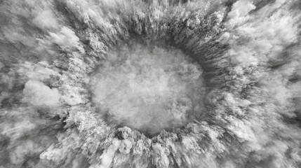 Wall Mural - aerial view of circular cloud formation with trees