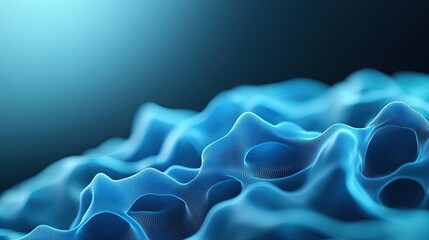 Aufkleber - Blue exosome particles in medical and skincare concept. Close-up of abstract blue texture with intricate wave patterns.