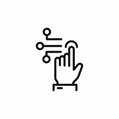 Poster - Hand gesture swipe right icon vector sign