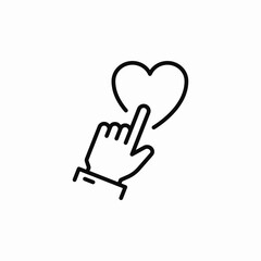 Poster - Heart touch gesture tap icon vector sign