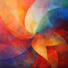 Aufkleber - Chromatic Swirl: An Abstract Symphony of Color and Form, Evoking a Sense of Movement and Energy through Vibrant Hues and Dynamic Composition