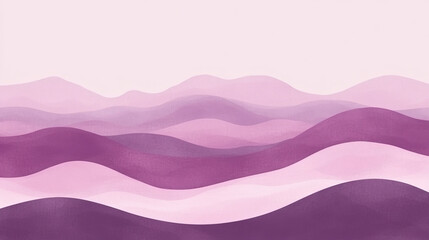 Wall Mural - soft purple waves create calming landscape in watercolor