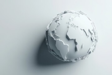  - Abstract representation of globalized technology and interconnectedness through a stylized earth globe, Abstract Tech Earth Globalization in 3d Motion Graphics New York as the starting point