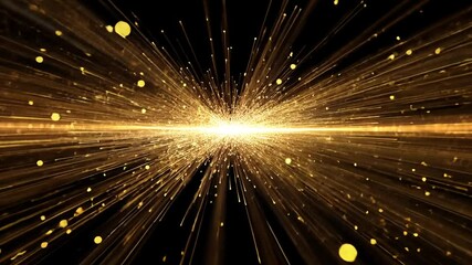  - Golden light streaks emanating from a central point, creating a luminous spectacle