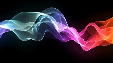 Fototapete - Abstract Colorful Wave Background with Dynamic Light and Flowing Particles Animation