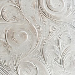 Poster - elegant floral pattern: an up-close shot showcases a pristine, white, three-dimensional pattern, evo