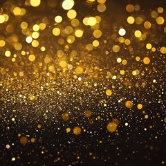 Poster - Glittering Gold Bokeh: Elegant abstract golden bokeh sparkles in a captivating display of light and color, offering a stunning background, a celebration of radiance.