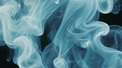 Poster - Captivating movement of abstract blue smoke, swirling gracefully on a dark background