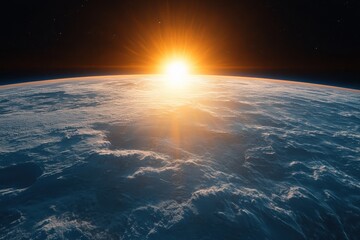 Poster - Sunrise illuminating snow-covered earth as clouds shift across the horizon, The sun shines on snow-covered earth with changing light and shadows Time lapse