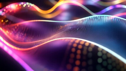 Fototapete - Colorful Data Streams Abstract Background with Dynamic Light Effects and Glows