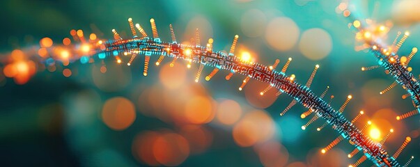 Aufkleber - Cyberpunk biotech with sci-fi high-tech plants concept. Abstract close-up of illuminated circuit-like patterns with colors.