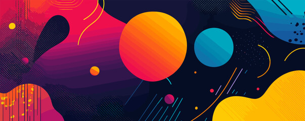 Poster - Colorful abstract geometric background with dynamic shapes and patterns vector.