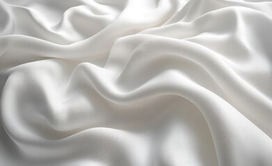 Poster - Modern Minimal Abstract White Fabric Wave Background Soft Lighting High Contrast