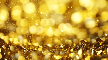 Poster - Sparkling golden bokeh creates a mesmerizing background full of light and texture during a festive celebration