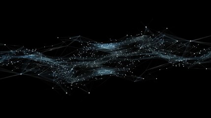 Poster - Abstract digital network with interconnected nodes and lines.
