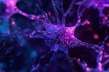 Poster - Colorful depiction of a neuron network highlighting neural connections and activity
