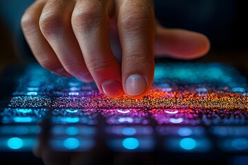 Poster - A hand hesitating over a secure login screen representing phishing prevention