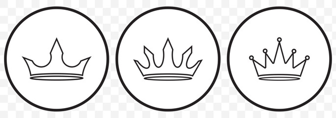 Poster - Black Crown icon vector for web and mobile app. crown sign and symbol on Transparent Background. EPS 10.