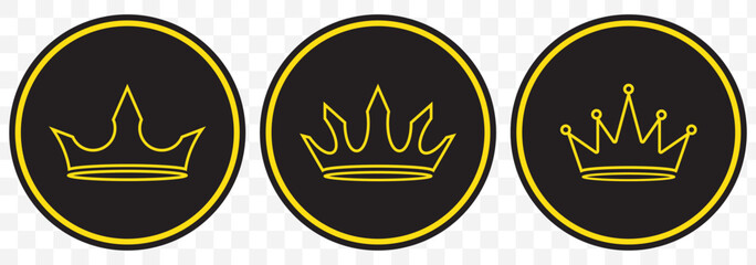 Poster - Yellow Crown icon vector for web and mobile app. crown sign and symbol on Transparent Background. EPS 10.