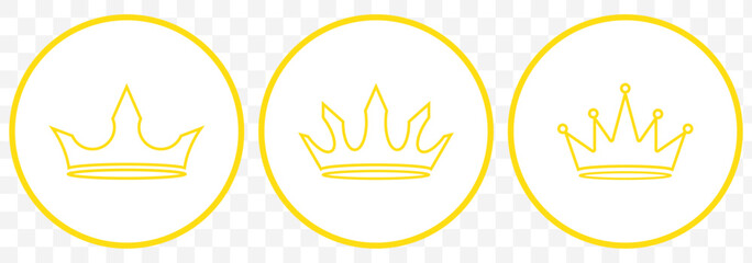 Poster - Yellow Crown icon vector for web and mobile app. crown sign and symbol on Transparent Background. EPS 10.