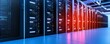 © Lovicora - A modern data center with illuminated server racks showcasing technology and connectivity in a high tech environment. Bright digital hub.