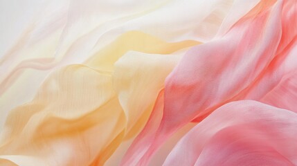 Poster - Ethereal Abstract: Delicate Pastel Fabric Waves in a Dreamy Soft Focus Composition