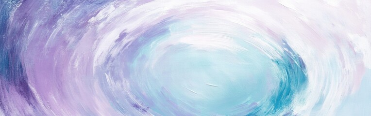 Aufkleber - Abstract Brushstroke Painting: Soft Purple and Teal Circular Composition with Light Textured Details
