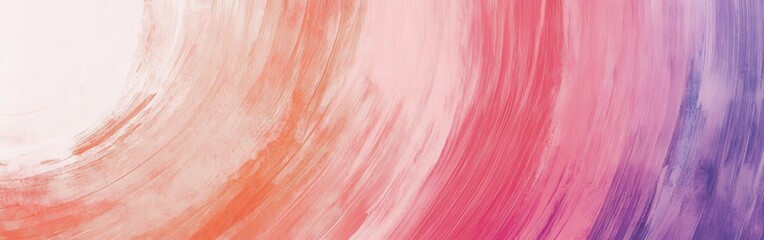 Poster - Soft pencil strokes in circular motions, transitioning from peach to purple shades on textured canvas background