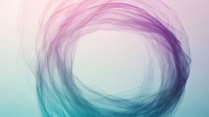Fototapete - Abstract Circle of Soft Pencil Strokes with Gradient Transition from Pink to Teal for Modern Backgrounds