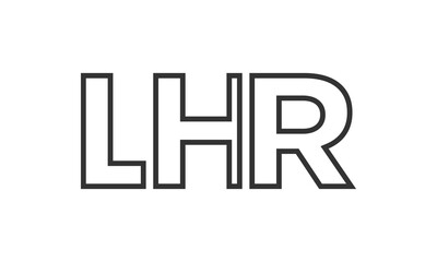 Poster - LHR logo design template with strong and modern bold text. Initial based vector logotype featuring simple and minimal typography. Trendy company identity.