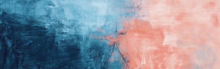 Poster - Abstract pencil strokes composition with rough edges in blue and salmon colors - an ideal background for modern design.