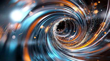 Poster - Dynamic swirling energy vortex abstract space digital art futuristic environment close-up view concept of motion