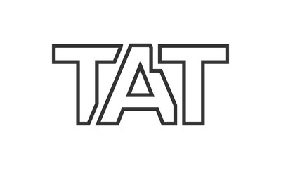 Poster - TAT logo design template with strong and modern bold text. Initial based vector logotype featuring simple and minimal typography. Trendy company identity.