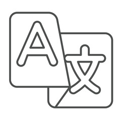 Poster - Translator badge thin line icon, windows pack concept. Vector graphics. Translate program, languages sign on white background, outline style icon for mobile or web design.