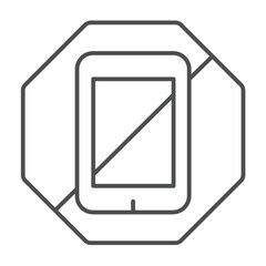 Poster - Folder with shortcut thin line icon, windows pack concept. Vector graphics. Up arrow linked folder sign on white background, outline style icon for mobile or web design.