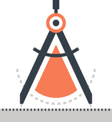 Precision flat web icon concept