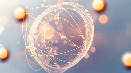 Poster - Global Network Connection: A vibrant digital illustration of a global network of interconnected lines and dots, symbolizing the flow of information, communication, and technology.
